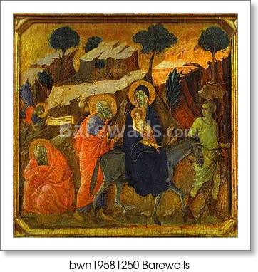 Maestà (front, predella) The Flight into Egypt by Duccio Di Buoninsegna, Art Print Maestà (front, predella) The Flight into Egypt by Duccio Di Buoninsegna, Art Print