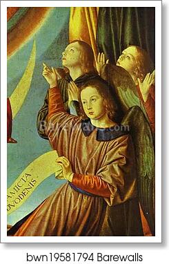 The Virgin in Glory, Surrounded by Angels by Jean Hey, Master Of Moulins, Art Print