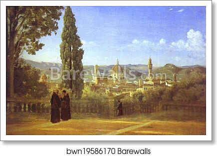 Florence. View from the Boboli Gardens by Jean-Baptiste-Camille Corot, Art Print