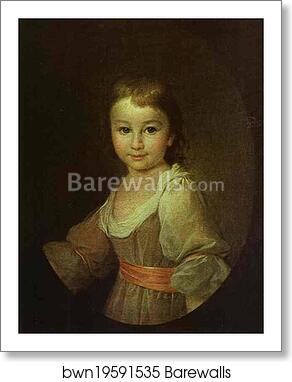 Portrait of Countess Praskovya Vorontsova as a Child by Dmitry Levitzky, Art Print