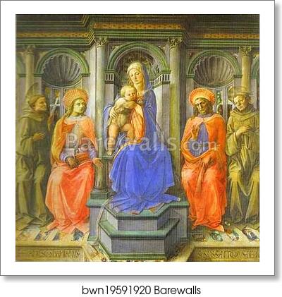 Madonna Enthroned with Four Saints by Fra Filippo Lippi, Art Print Madonna Enthroned with Four Saints by Fra Filippo Lippi, Art Print