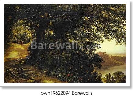 View of Castel-Gandolfo near Rome by Mikhail Lebedev, Art Print