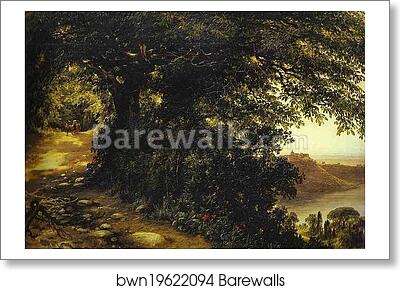 View of Castel-Gandolfo near Rome by Mikhail Lebedev, Art Print View of Castel-Gandolfo near Rome by Mikhail Lebedev, Art Print