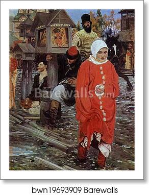 A XVII-century Moscow Street on a Holiday. Detail by Andrey Ryabushkin, Art Print A XVII-century Moscow Street on a Holiday. Detail by Andrey Ryabushkin, Art Print