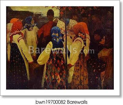 A Young Man Breaking into the Girls' Dance, and the Old Women are in Panic by Andrey Ryabushkin, Art Print A Young Man Breaking into the Girls' Dance, and the Old Women are in Panic by Andrey Ryabushkin, Art Print