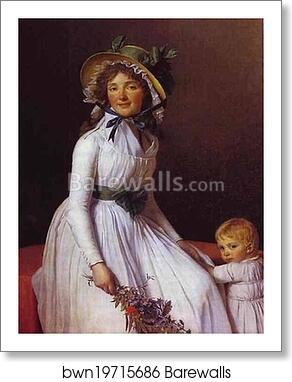 Portrait of Emilie Sériziat and Her Son by Jacques-Louis David, Art Print