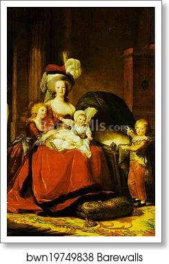 Portrait of Queen Marie Antoinette with Children by Louise-Elisabeth Vigée-Lebrun, Art Print
