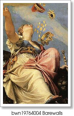 Juno Bestowing Her Gifts on Venice. Detail by Paolo Veronese, Art Print