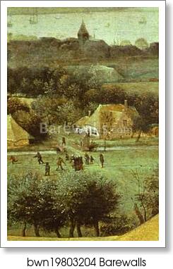 The Corn Harvest (August). Detail by Pieter Bruegel The Elder, Art Print