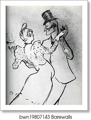La Goulue and Valentin, Waltz by Henri De Toulouse-Lautrec, Art Print