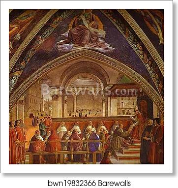 The Confirmation of the Rule of the Order of St. Francis by Pope Honorius III by Domenico Ghirlandaio, Art Print