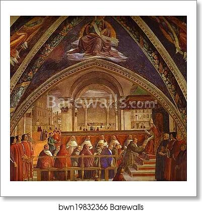 The Confirmation of the Rule of the Order of St. Francis by Pope Honorius III by Domenico Ghirlandaio, Art Print The Confirmation of the Rule of the Order of St. Francis by Pope Honorius III by Domenico Ghirlandaio, Art Print