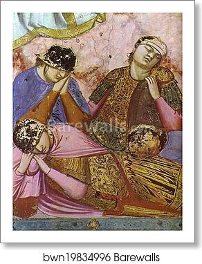 The Resurrection. Detail by Giotto, Art Print