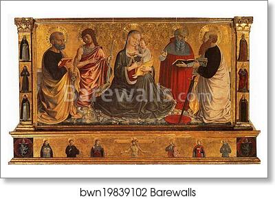 Madonna and Child with Saints John the Baptist, Peter, Jerome and Paul by Benozzo Gozzoli, Art Print Madonna and Child with Saints John the Baptist, Peter, Jerome and Paul by Benozzo Gozzoli, Art Print