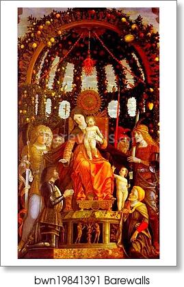 Virgin and Child Surrounded by Six Saints and Gianfrancesco II Gonzaga, known as the Madonna of Victory by Andrea Mantegna, Art Print Virgin and Child Surrounded by Six Saints and Gianfrancesco II Gonzaga, known as the Madonna of Victory by Andrea Mantegna, Art Print