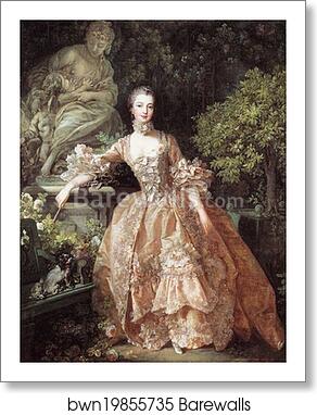Portrait of the Marquise de Pompadour by François Boucher, Art Print