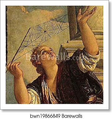 Arachne or Dialectics. Detail by Paolo Veronese, Art Print