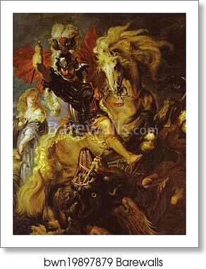 St. George and the Dragon by Peter Paul Rubens, Art Print