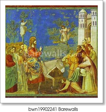 Christ Entering Jerusalem by Giotto, Art Print