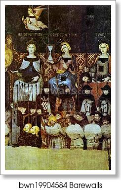Allegory of Good Government. Detail by Ambrogio Lorenzetti, Art Print Allegory of Good Government. Detail by Ambrogio Lorenzetti, Art Print