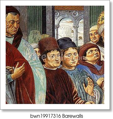 St. Augustine Teaching in Rome. Detail by Benozzo Gozzoli, Art Print