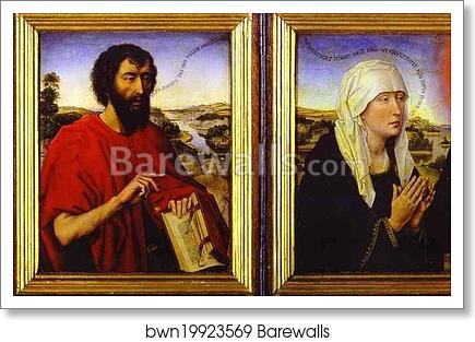 Braque Triptych. Detail by Rogier Van Der Weyden, Art Print