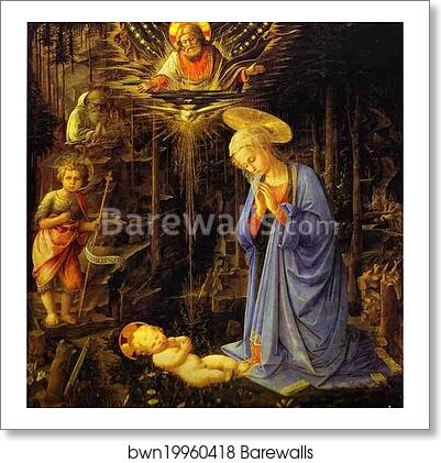 The Adoration, with the Infant Baptist and St. Bernard by Fra Filippo Lippi, Art Print The Adoration, with the Infant Baptist and St. Bernard by Fra Filippo Lippi, Art Print