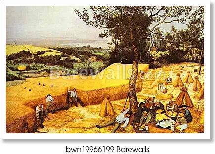 The Corn Harvest (August) by Pieter Bruegel The Elder, Art Print