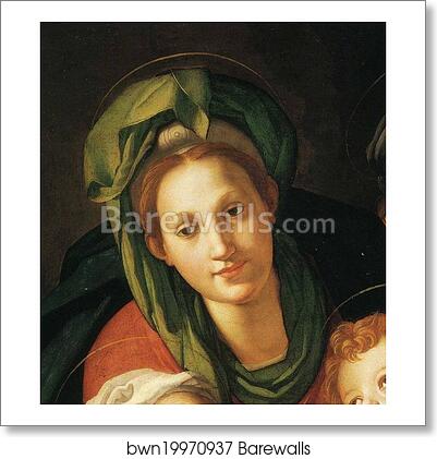 Holy Family with St.Elizabeth (or St. Anne?) and the Infant St. John the Baptist. Detail by Agnolo Bronzino, Art Print Holy Family with St.Elizabeth (or St. Anne?) and the Infant St. John the Baptist. Detail by Agnolo Bronzino, Art Print
