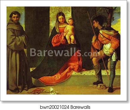 Madonna and Child with St. Anthony and St. Roch by Giorgione, Art Print