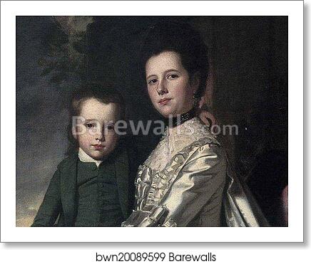 Portrait of a Lady and a Child. Detail by George Romney, Art Print