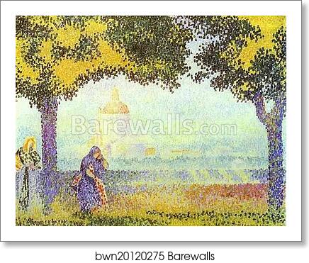 View of the Church of Santa Maria Degli Angeli near Assisi by Henri-Edmond Cross (Delacroix), Art Print