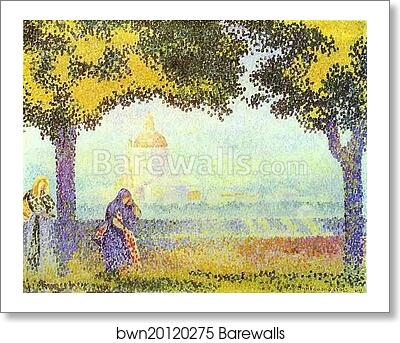 View of the Church of Santa Maria Degli Angeli near Assisi by Henri-Edmond Cross (Delacroix), Art Print View of the Church of Santa Maria Degli Angeli near Assisi by Henri-Edmond Cross (Delacroix), Art Print