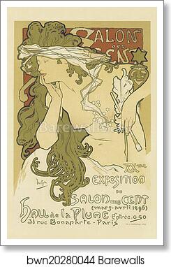 Salon Des Cent by Alphonse Mucha, Art Print