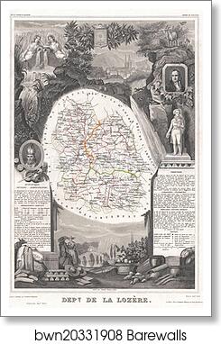 Dept. de la Lozere by Victor Jules Levasseur, Art Print
