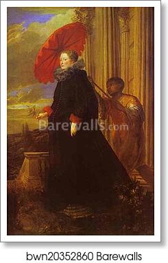 Portrait of Marchesa Elena Grimaldi, wife of Marchese Nicola Cattaneo by Sir Anthony Van Dyck, Art Print
