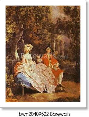 Self-Portrait with His Wife, Margaret (probably) by Thomas Gainsborough, Art Print