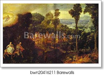 Flight into Egypt by Herri De Patinir, Called Herri Met De Bles, Art Print Flight into Egypt by Herri De Patinir, Called Herri Met De Bles, Art Print