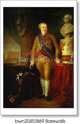 Portrait of Prince A. B. Kurakin by Vladimir Borovikovsky, Art Print Portrait of Prince A. B. Kurakin by Vladimir Borovikovsky, Art Print