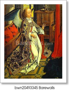 Annunciation Triptych. Detail of the central panel by Rogier Van Der Weyden, Art Print