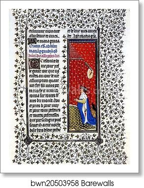 The Belles Heures of Jean de France, Duke de Berry. Page with Jean de Berry Praying by Limbourg Brothers, Art Print The Belles Heures of Jean de France, Duke de Berry. Page with Jean de Berry Praying by Limbourg Brothers, Art Print
