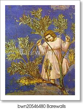 Christ Entering Jerusalem. Detail by Giotto, Art Print