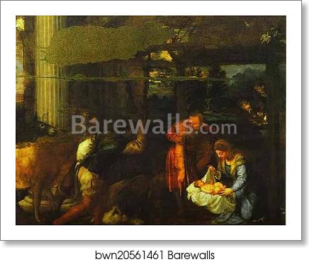 Adoration of the Shepherds by Titian, Art Print