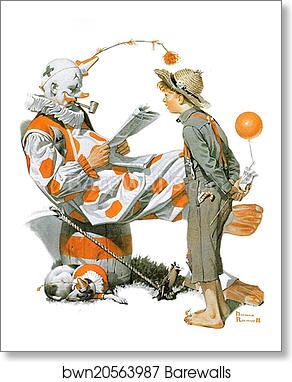 Off-Duty Clown by Norman Rockwell, Art Print