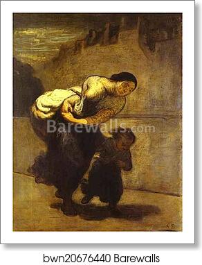 The Burden (The Laundress) by Honoré Daumier, Art Print
