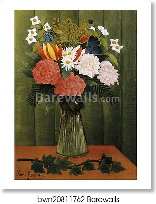Flowers in a Vase. / Bouquet de fleurs by Henri Rousseau, Art Print Flowers in a Vase. / Bouquet de fleurs by Henri Rousseau, Art Print