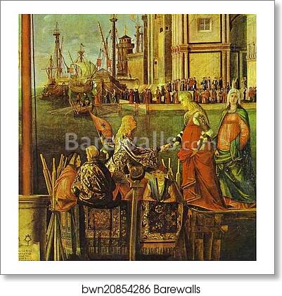 The Legend of St. Ursula: The Meeting of the Betrothed and the Departure for the Pilgrimage. Detail by Vittore Carpaccio, Art Print The Legend of St. Ursula: The Meeting of the Betrothed and the Departure for the Pilgrimage. Detail by Vittore Carpaccio, Art Print
