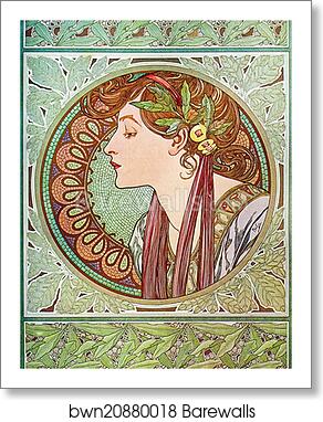 Laurel by Alphonse Mucha, Art Print