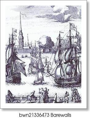 St. Petersburg. View of the SS. Peter and Paul Fortress. Detail by Alexey Zubov, Art Print St. Petersburg. View of the SS. Peter and Paul Fortress. Detail by Alexey Zubov, Art Print