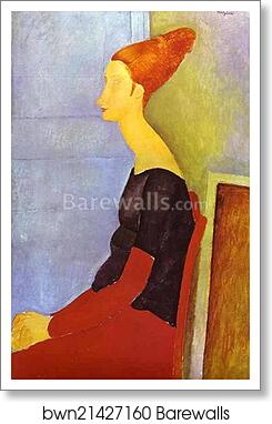 Portrait of Jeanne Hébuterne in Profile by Amedeo Modigliani, Art Print